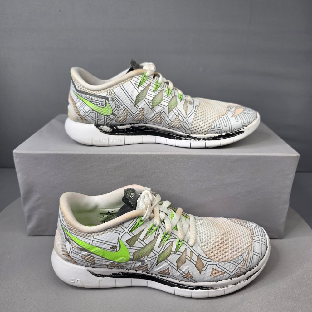 Nike Free 5.0 "Stronger Every Run" Running Shoe Sneaker Rare 694106-100 Womens 9